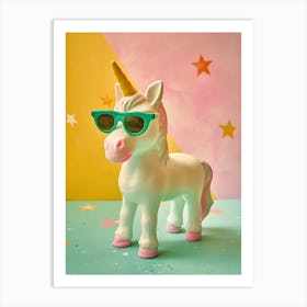 Pastel Toy Unicorn With Sunglasses 2 Art Print