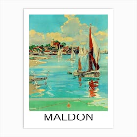 Maldon, England, Sailing Boats On The River Chelmer Art Print