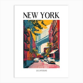 Williamsburg New York Colourful Silkscreen Illustration 1 Poster Art Print