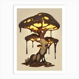 Dripping Mushroom Tree Art Print