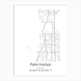 Palm Harbor,United States Minimalist Map Affiche