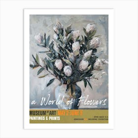 A World Of Flowers, Van Gogh Exhibition Protea 2 Art Print