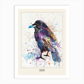 Crow Colourful Watercolour 2 Poster Art Print