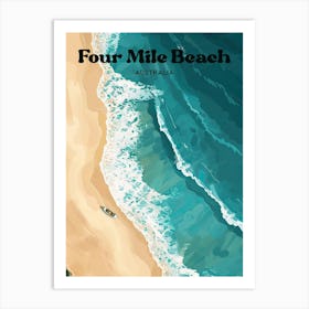 Four Mile Beach Australia Vacation Travel Art Illustration Art Print