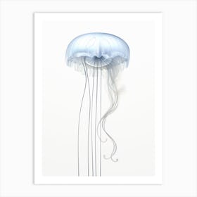 Comb Jellyfish Simple Illustration 8 Art Print