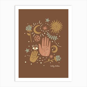 Palm Reader in Brown Art Print