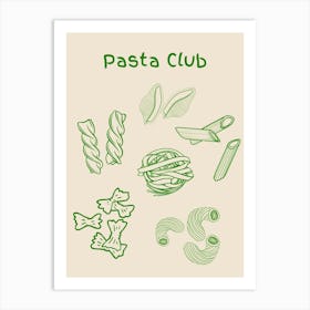 Pasta Club Poster Green Art Print