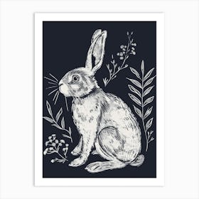 Polish Rex Rabbit Minimalist Illustration 1 Art Print