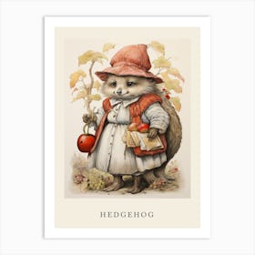 Beatrix Potter Inspired  Animal Watercolour Hedgehog 3 Art Print