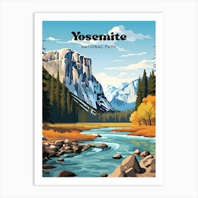 Yosemite National Park California Camping Travel Art Art Print