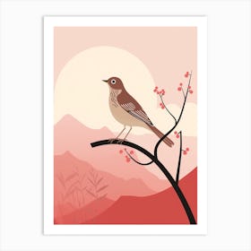 Minimalist Hermit Thrush 4 Illustration Art Print