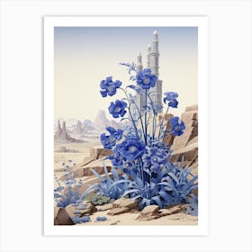 Chinese Forget Me Not Victorian Style 2 Art Print