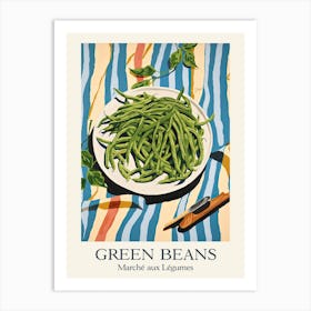 Marche Aux Legumes Green Beans Summer Illustration 2 Art Print