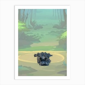 Emerging crocodile Art Print