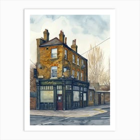Havering London Borough   Street Watercolour 3 Art Print
