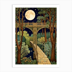 William Morris Bridge In The Woods Art Print