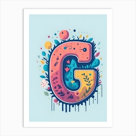 Colorful Letter G Illustration 44 Art Print