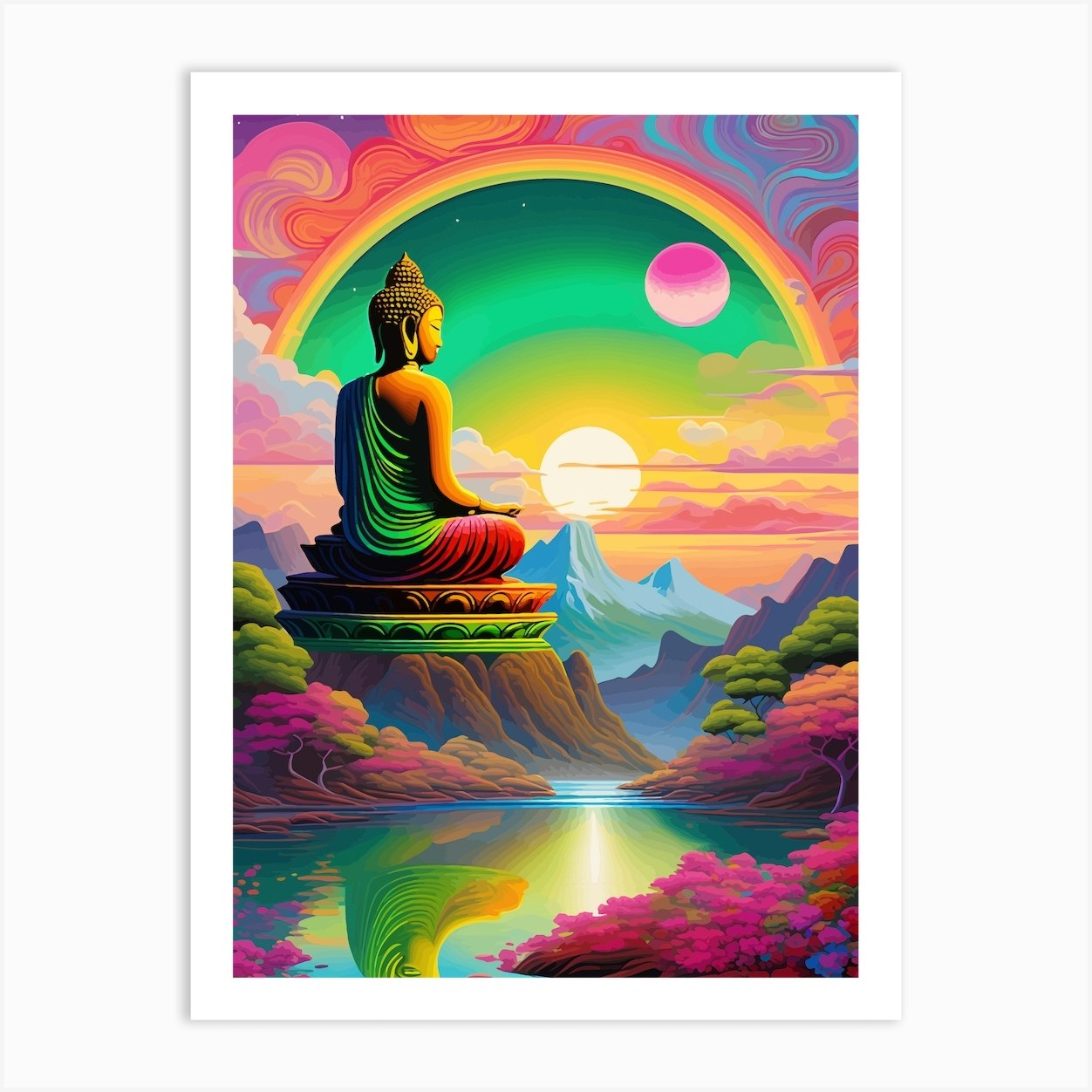 Colorful Buddha meditation Blanket