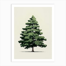 Fir Tree Pixel Illustration 2 Art Print