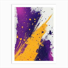 Purple And Yellow Paint Splatters Art Print