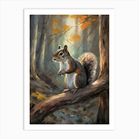Squirrel In The Woods 4 Art Print