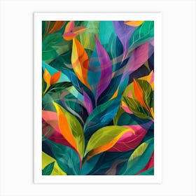 Abstract Colorful Leaves 1 Art Print