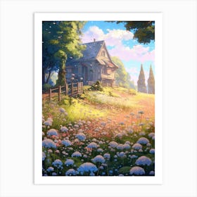 House In The Field Art Print