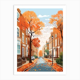 London In Autumn Fall Travel Art 3 Art Print