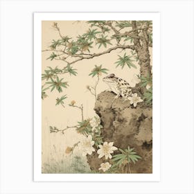 Vintage Japanese Frog Burrow 2 Art Print