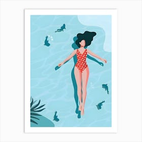 Woman In The Water Art Print