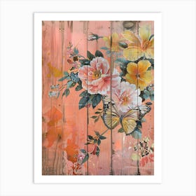 Butterfly And Flowers 10 Art Print