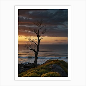 Lone Tree At Sunset 1 Art Print