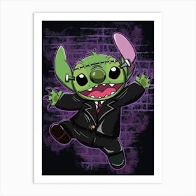 Ohana Frankenstein - Stitch Halloween Art Print