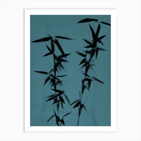 Teal black bamboo Art Print