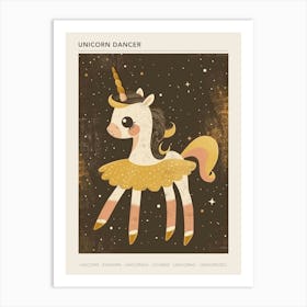 Unicorn In A Tutu Mustard Muted Pastels 3 Poster Art Print