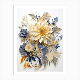 Blue Flowers 8 Art Print