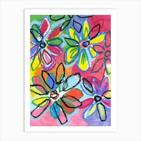 Abstract Bright Flowers  Art Print