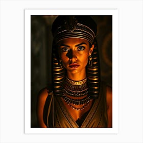 Cleopatra In Orange Light Portrait - Diverse Art Illustration 65 Art Print