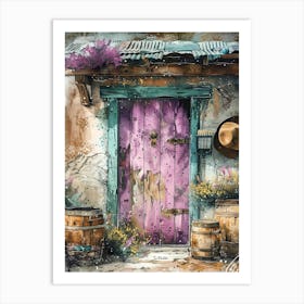 Country Rustic Purple Door Art Print