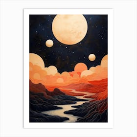 Moon Abstract Minimalist 6 Art Print