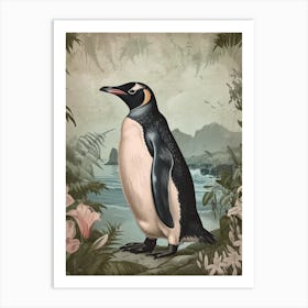 Adlie Penguin Gold Harbour Vintage Botanical Painting 3 Art Print