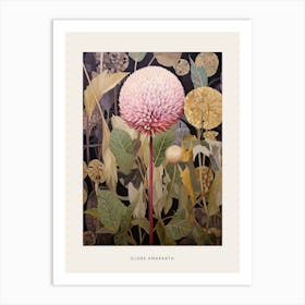 Flower Illustration Globe Amaranth 3 Poster Art Print