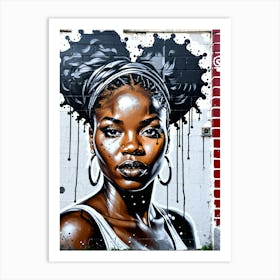 Graffiti Mural Of Beautiful Black Woman 372 Art Print