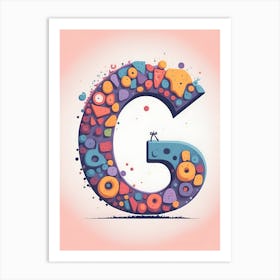 Colorful Letter G Illustration 16 Art Print