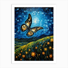 Butterfly In The Night Sky 1 Art Print