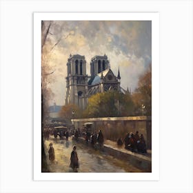 Notre Dame Paris France Camille Pissarro Style 4 Art Print