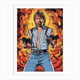 Chuck Norris Action Art Print