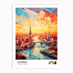 London, United Kingdom, Geometric Illustration 3 Poster Art Print