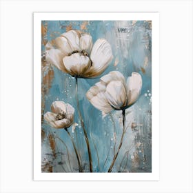 White Flowers 3 Art Print