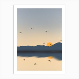 Sunrise Over The Lake Art Print
